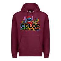 Burgundy color outside the lines autism stitch Premium Hoodie - Zillion Design Studio