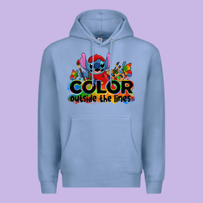 Color Outside The Lines Autism Stitch Premium Hoodie Designed By Zillion Design Studio