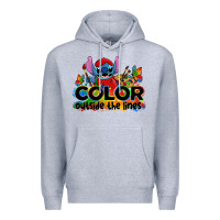 Heather Grey color outside the lines autism stitch Premium Hoodie - Zillion Design Studio