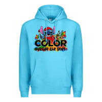 Ocean Blue color outside the lines autism stitch Premium Hoodie - Zillion Design Studio
