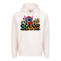 Pale Pink color outside the lines autism stitch Premium Hoodie - Zillion Design Studio