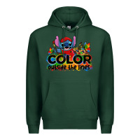 Sports Green color outside the lines autism stitch Premium Hoodie - Zillion Design Studio