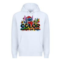 White color outside the lines autism stitch Premium Hoodie - Zillion Design Studio