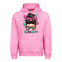 Fuchsia Pink dog mom messy bun Urban Hoodie - Zillion Design Studio