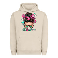 Pigment French Oak dog mom messy bun Urban Hoodie - Zillion Design Studio