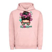 Pigment Salmon dog mom messy bun Urban Hoodie - Zillion Design Studio