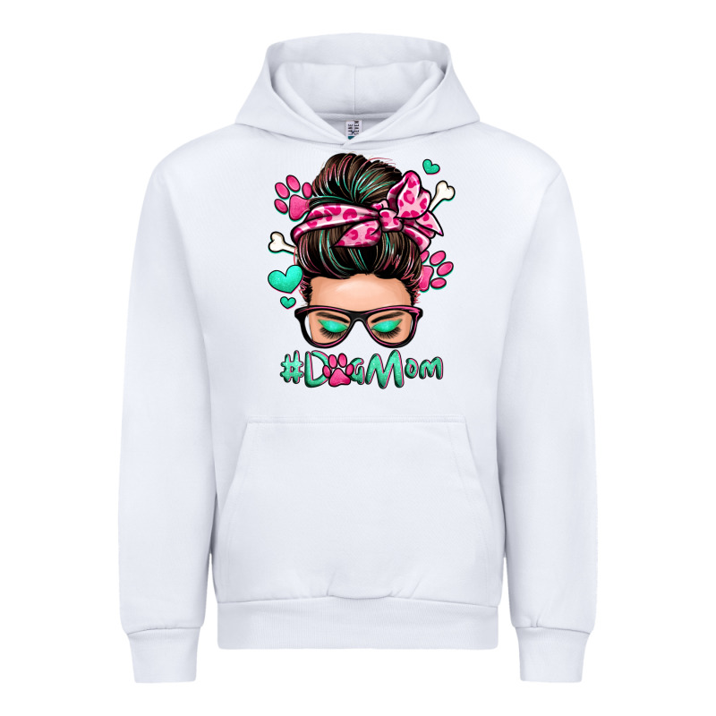 Dog Mom Messy Bun Urban Hoodie by Zillion Design Studio | Teevron