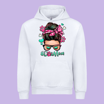 Dog Mom Messy Bun Urban Hoodie Designed By Zillion Design Studio