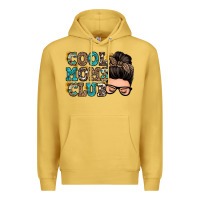 Antique Gold cool moms club messy bun Premium Hoodie - Zillion Design Studio