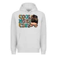 Dove Grey cool moms club messy bun Premium Hoodie - Zillion Design Studio