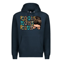 Navy cool moms club messy bun Premium Hoodie - Zillion Design Studio