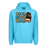 Ocean Blue cool moms club messy bun Premium Hoodie - Zillion Design Studio
