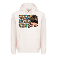 Pale Pink cool moms club messy bun Premium Hoodie - Zillion Design Studio