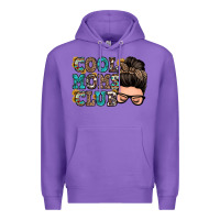 Purple cool moms club messy bun Premium Hoodie - Zillion Design Studio