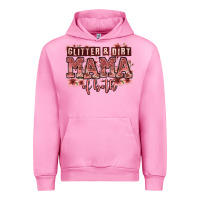 Fuchsia Pink glitter and dirt mama of both girls Urban Hoodie - Zillion Design Studio