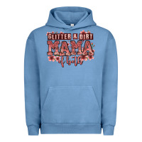 Pigment Pebble Blue glitter and dirt mama of both girls Urban Hoodie - Zillion Design Studio