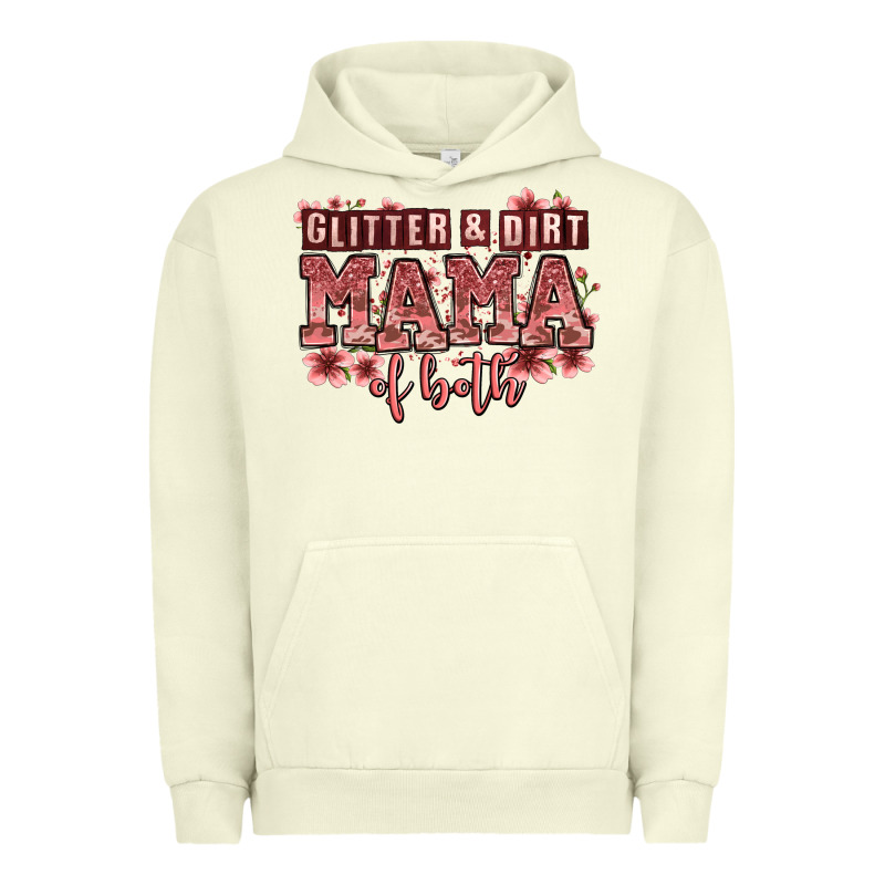Glitter And Dirt Mama Of Both Girls Urban Hoodie by Zillion Design Studio | Teevron