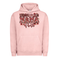 Pigment Salmon glitter and dirt mama of both girls Urban Hoodie - Zillion Design Studio