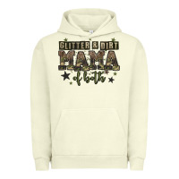 Pigment Pistachio glitter and dirt mama of both Urban Hoodie - Zillion Design Studio
