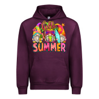 Mauve Wine hello summer gnomes Urban Hoodie - Zillion Design Studio