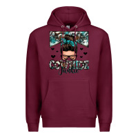 Burgundy cowhide junkie messy bun Premium Hoodie - Zillion Design Studio