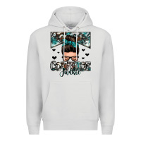 Dove Grey cowhide junkie messy bun Premium Hoodie - Zillion Design Studio