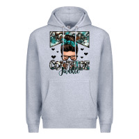 Heather Grey cowhide junkie messy bun Premium Hoodie - Zillion Design Studio