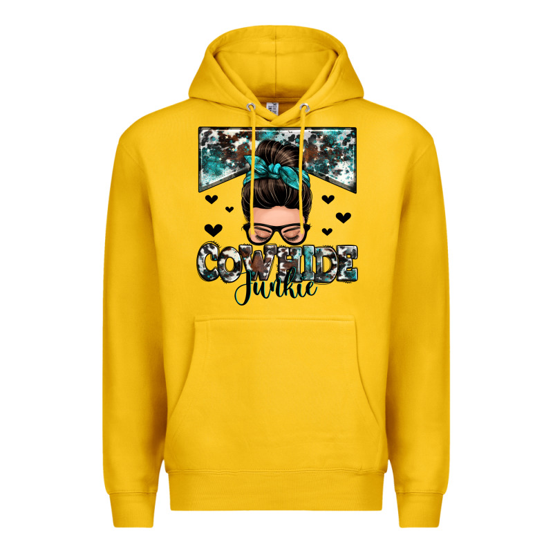 Cowhide Junkie Messy Bun Premium Hoodie by Zillion Design Studio | Teevron