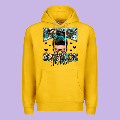 Cowhide Junkie Messy Bun Premium Hoodie Designed By Zillion Design Studio