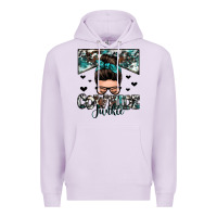 Lilac cowhide junkie messy bun Premium Hoodie - Zillion Design Studio