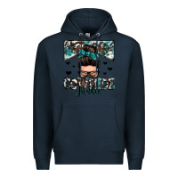 Navy cowhide junkie messy bun Premium Hoodie - Zillion Design Studio