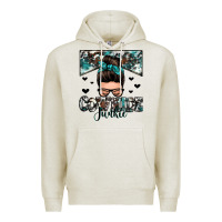 Oatmeal Heather cowhide junkie messy bun Premium Hoodie - Zillion Design Studio