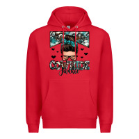Red cowhide junkie messy bun Premium Hoodie - Zillion Design Studio