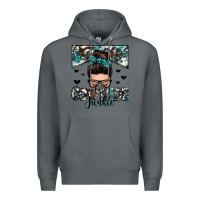 Rock cowhide junkie messy bun Premium Hoodie - Zillion Design Studio