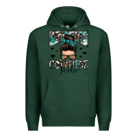 Sports Green cowhide junkie messy bun Premium Hoodie - Zillion Design Studio