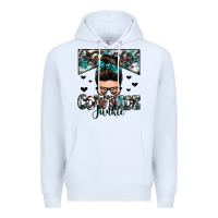 White cowhide junkie messy bun Premium Hoodie - Zillion Design Studio