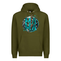 Army Green cowhide mama lighting bolt Premium Hoodie - Zillion Design Studio