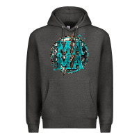 Charcoal Heather cowhide mama lighting bolt Premium Hoodie - Zillion Design Studio