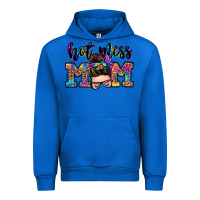 Cobalt hot mess mom messy bun Urban Hoodie - Zillion Design Studio
