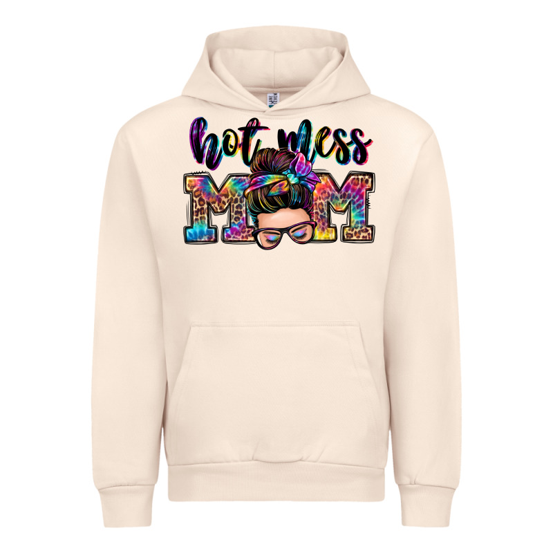 Hot Mess Mom Messy Bun Urban Hoodie by Zillion Design Studio | Teevron