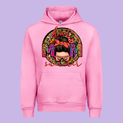Hot Mom Summer Messy Bun Urban Hoodie Designed By Zillion Design Studio