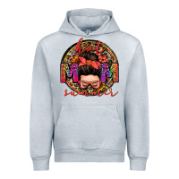 Heather Grey hot mom summer messy bun Urban Hoodie - Zillion Design Studio