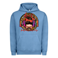 Pigment Pebble Blue hot mom summer messy bun Urban Hoodie - Zillion Design Studio