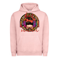 Pigment Salmon hot mom summer messy bun Urban Hoodie - Zillion Design Studio
