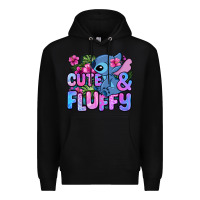 Black cute and fluffy stitch Premium Hoodie - Zillion Design Studio