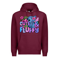 Burgundy cute and fluffy stitch Premium Hoodie - Zillion Design Studio