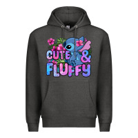 Charcoal Heather cute and fluffy stitch Premium Hoodie - Zillion Design Studio