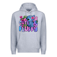 Heather Grey cute and fluffy stitch Premium Hoodie - Zillion Design Studio