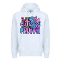 White cute and fluffy stitch Premium Hoodie - Zillion Design Studio