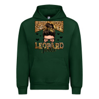 Forest Green leopard junkie messy bun Urban Hoodie - Zillion Design Studio
